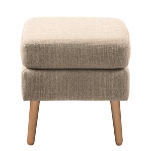 Fauteuil Croom geweven stof - Geweven stof Polia: Cappuccino - Met hocker