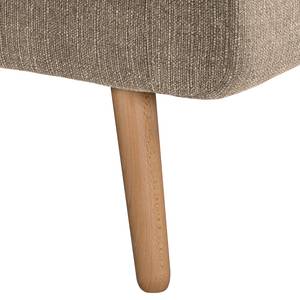 Fauteuil Croom geweven stof - Geweven stof Polia: Cappuccino - Met hocker