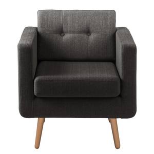 Fauteuil Croom Tissu - Tissu Polia: Gris foncé - Avec repose-pieds