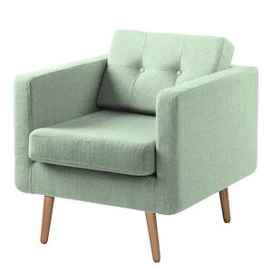 Fauteuil Croom geweven stof - Geweven stof Polia: Mintgrijs - Met hocker