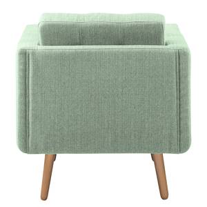 Fauteuil Croom geweven stof - Geweven stof Polia: Mintgrijs - Met hocker