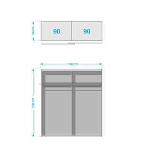 Armoire à portes coulissantes Graz Blanc - Bois manufacturé - 180 x 198 x 64 cm