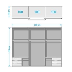 Armoire à portes coulissantes level 36A Beige - Blanc - Bois manufacturé - 300 x 216 x 58 cm