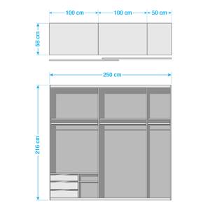 Armoire à portes coulissantes level 36A Blanc - Bois manufacturé - 250 x 216 x 58 cm