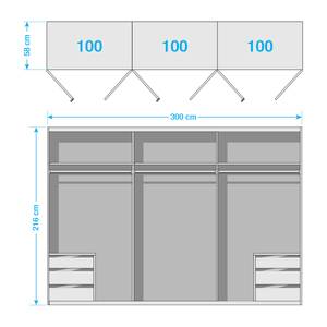 Draaideurkast level 36A Eiken planken look - 300 x 216 cm - Zonder spiegeldeuren