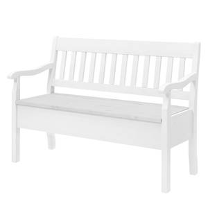 Sitzbank Boston Kiefer massiv - Pinie Weiß - Breite: 131 cm - Mit Armlehnen