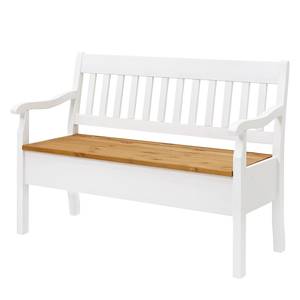 Banc Boston Pin massif - Epicéa blanc / Epicéa lessivé - Largeur : 131 cm - Avec accoudoirs