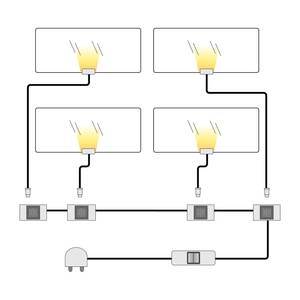 Spot LED bord d’étagère en verre Cupello (lot de 4)