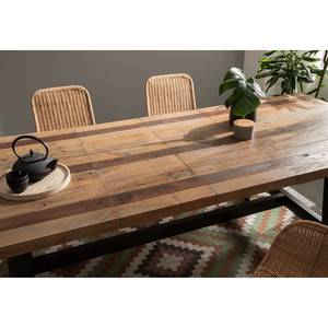 Eettafel TAMATI met verlengfunctie oud pijnboomhout/metaal - pijnboomhout/grijs