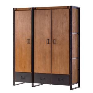 Garderobenschrank Manchester II Akazie teilmassiv / Metall - Akazie / Anthrazit - Breite: 166 cm