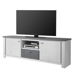 TV-Lowboard Troway Grau - Weiß - Holzwerkstoff - 169 x 64 x 41 cm