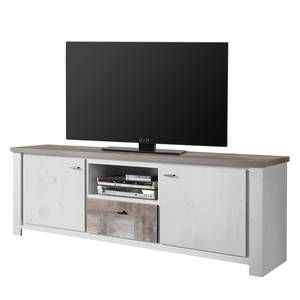 Meuble TV Troway Marron - Blanc - Bois manufacturé - 169 x 64 x 41 cm