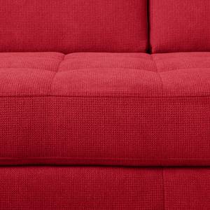 Canapé d'angle Tanete Microfibre - Rouge - Méridienne longue à gauche (vue de face) - Avec fonction couchage