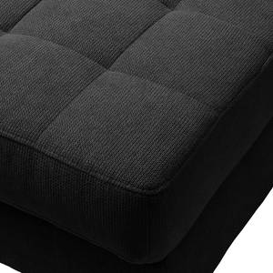 Canapé d'angle Tanete Microfibre - Noir - Méridienne longue à gauche (vue de face) - Avec fonction couchage