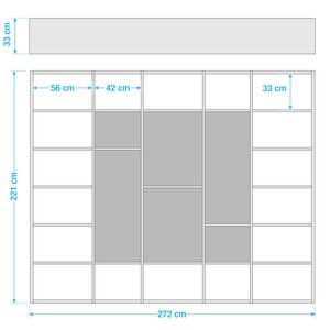 Open kast Emporior VI Bruin - Wit - Plaatmateriaal - 272 x 221 x 33 cm