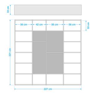 Open kast Emporior VI Wit - Plaatmateriaal - 227 x 221 x 33 cm