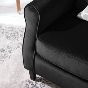 Oorfauteuil Luro fluweel - Velours Gala: Zwart