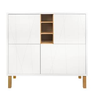 Highboard Skedvik mat wit/eikenhout