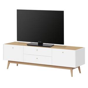 Tv-meubel Monteo I wit/eikenhout