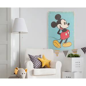 Afbeelding Mickey Mouse Zwart - Blauw - Plaatmateriaal - Papier - 60 x 90 x 2 cm