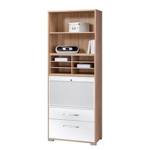 Gecombineerde kast Merit II eikenhouten look/hoogglans wit