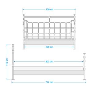 Bed Water Pipe Zwart - Metaal - 130 x 115 x 212 cm