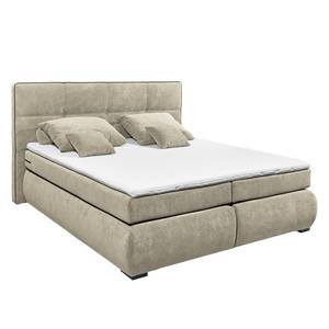 Boxspring Surribas incl. opbergruimte & topper - geweven stof - Aardekleurig - Traagschuim