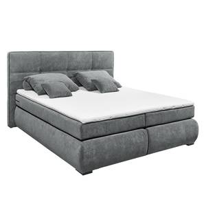 Boxspring Surribas incl. opbergruimte & topper - geweven stof - Duifgrijs - Koudschuimtopper