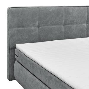 Boxspringbett Surribas Webstoff - Taubengrau - Taubengrau - Kaltschaumtopper