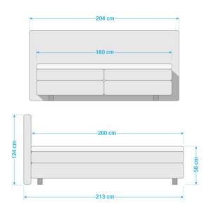 Lit boxspring Surribas Avec coffres de lit et surmatelas - Gris pigeon - Surmatelas en mousse froide