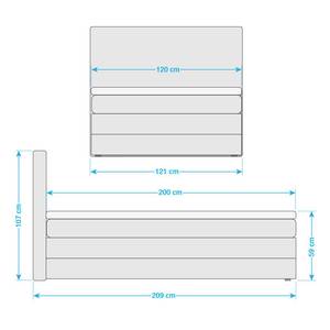 Boxspringbett Harvi Webstoff - Webstoff Saba: Hellgrau - 120 x 200cm