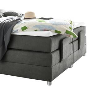 Letto boxspring Neiras Grigio lava - 180 x 200cm - Schiuma viscosa