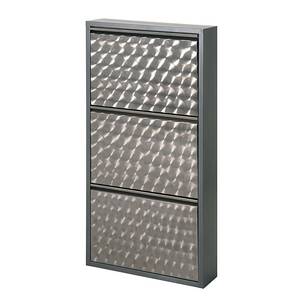 Schuhschrank Cabinet Silber Geflext - 102,5 cm