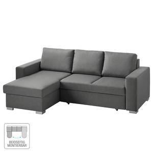 Ecksofa Latina (mit Schlaffunktion) Mit Schlaffunktion - Flachgewebe - Platin