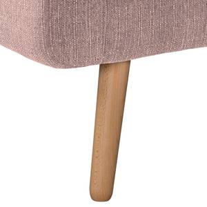 Ecksofa Croom Webstoff Polia: Mauve - Longchair davorstehend links - Mit Hocker