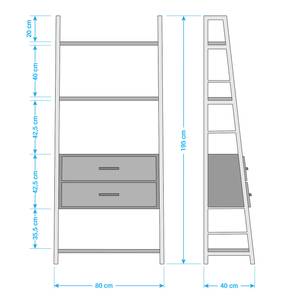 Scaffale Atelier IV Acacia massello/Metallo - Marrone acacia/Antracite