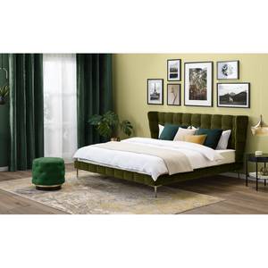 Gestoffeerd bed Neo fluweel Antiek groen - 180 x 200cm