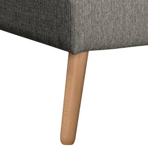 Wohnlandschaft Croom Webstoff Fango - Longchair davorstehend rechts / Ottomane links - Mit Hocker