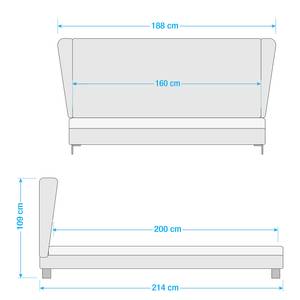 Letto imbottito Neo Blu scuro - 160 x 200cm