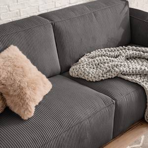 3-Sitzer Sofa LORALAI Cord - Cordstoff Lola: Grau