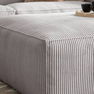 Gestoffeerde hocker LORALAI Ribfluweel - Corduroy Lola: Lichtgrijs