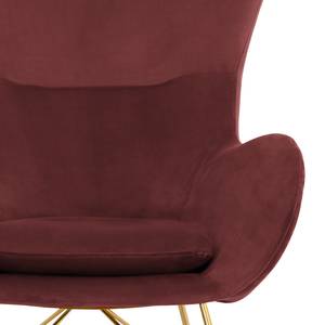 Rocking chair Skamby Velours - Rouge Bordeaux