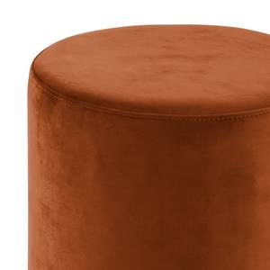 Gestoffeerde hocker Kivik I Fluweel - Terracotta