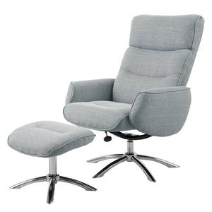 Relaxfauteuil Doon incl. hocker Grijs - Textiel - 76 x 108 x 85 cm