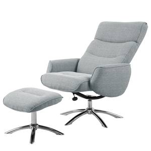 Relaxfauteuil Doon incl. hocker Grijs - Textiel - 76 x 108 x 85 cm