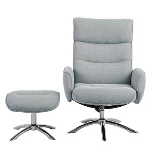 Fauteuil relax Doon avec repose-pieds Gris - Textile - 76 x 108 x 85 cm