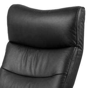 Fauteuil relax Doon avec repose-pieds Noir - Cuir synthétique - 76 x 108 x 85 cm