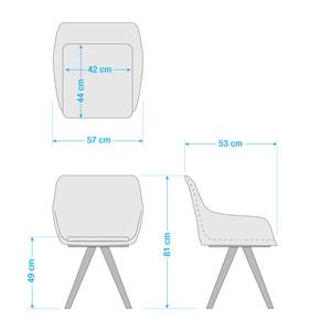 Sedia con braccioli Skelde I Plastica/Albero della gomma massello - Nero - Set da 2