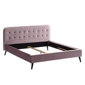 Letto imbottito Klink III Effetto velluto - Rosa anticato - 140 x 200cm