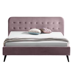 Letto imbottito Klink III Effetto velluto - Rosa anticato - 140 x 200cm